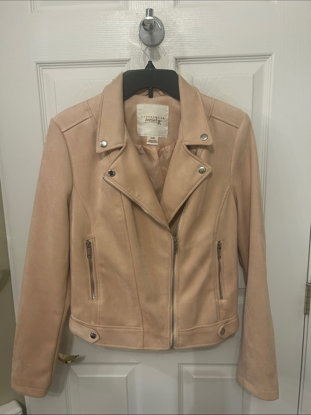 Laundry By Shelli Segal Blush Suede Moto Jacket